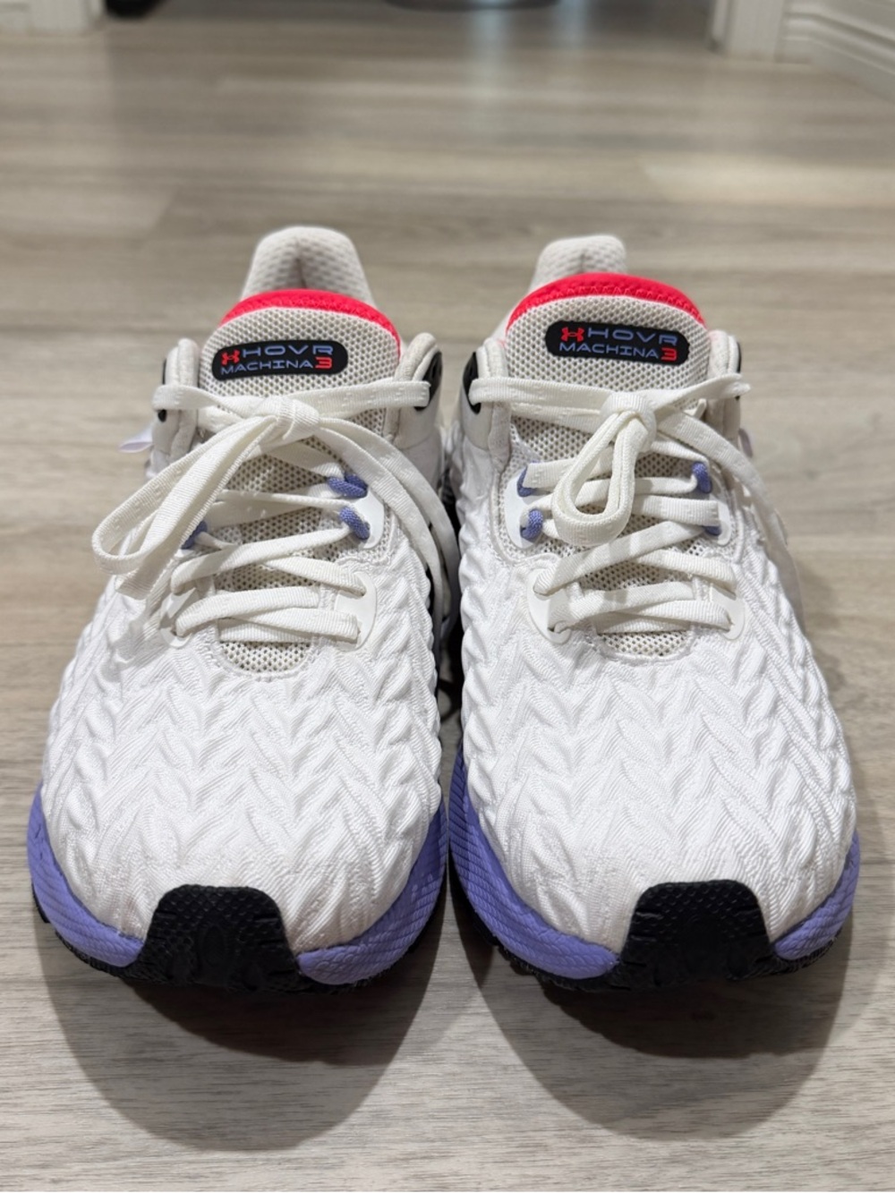 Under Armour White Sneakers with Pink Tongue and Purple Outsole - Picture 2 of 9